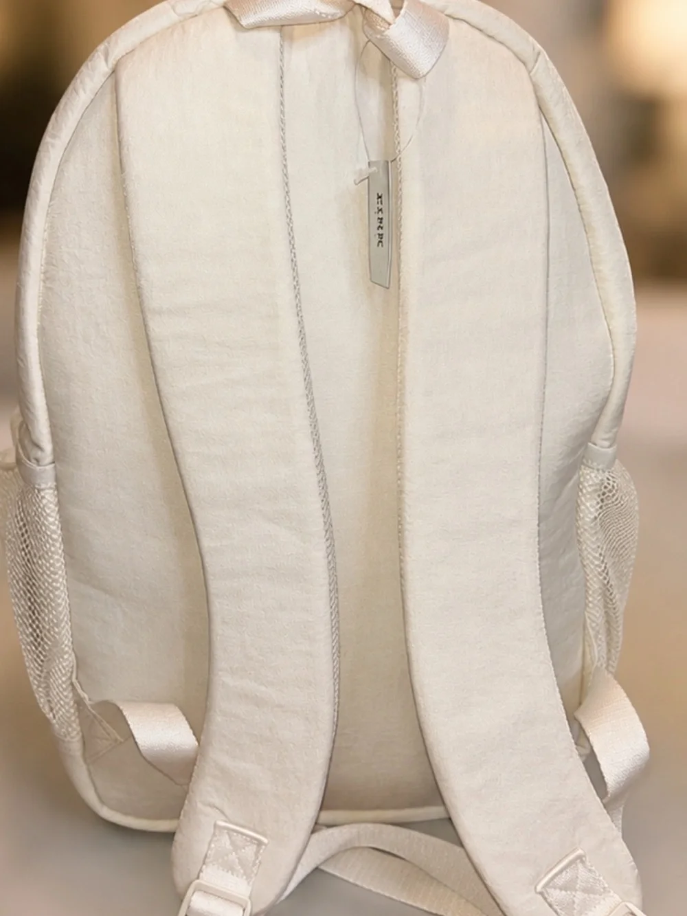 NWT Victoria’s Secret pink quilted puffer backpack in ivory
